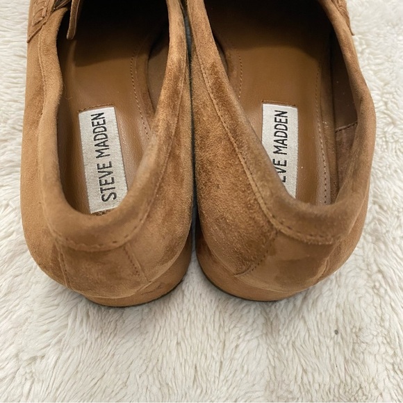 Steve Madden Hartlyn Block Heel Tan Leather Suede Bit Loafers Size 8.5 - Picture 15 of 15